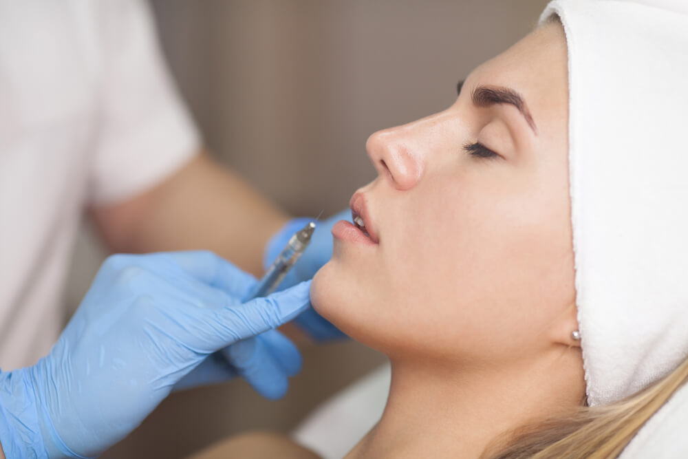 Woman having fillers